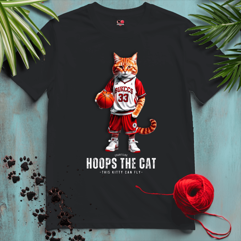 Printify T-Shirt Navy / XL HOOPS-THE-CAT 🏀 BASKETBALL | Sporty Cats Collection