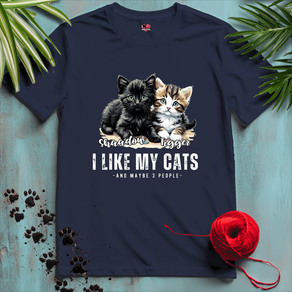 Printify T-Shirt Navy / XL I-LIKE-MY-CATS 😻✚ 3 PEOPLE | Lifestyle Cats Collection