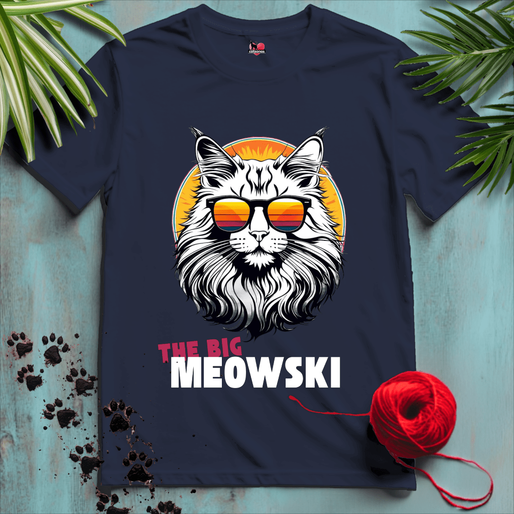 Printify T-Shirt Navy / XL THE-BIG-MEOWSKI-2 😎 COOL-CHILL-VIBES | Lifestyle Cats Collection