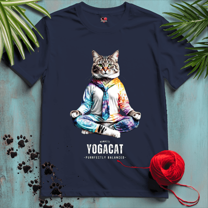 Printify T-Shirt Navy / XL YOGA-CAT ☮️ NAMASTE | Lifestyle Cats Collection