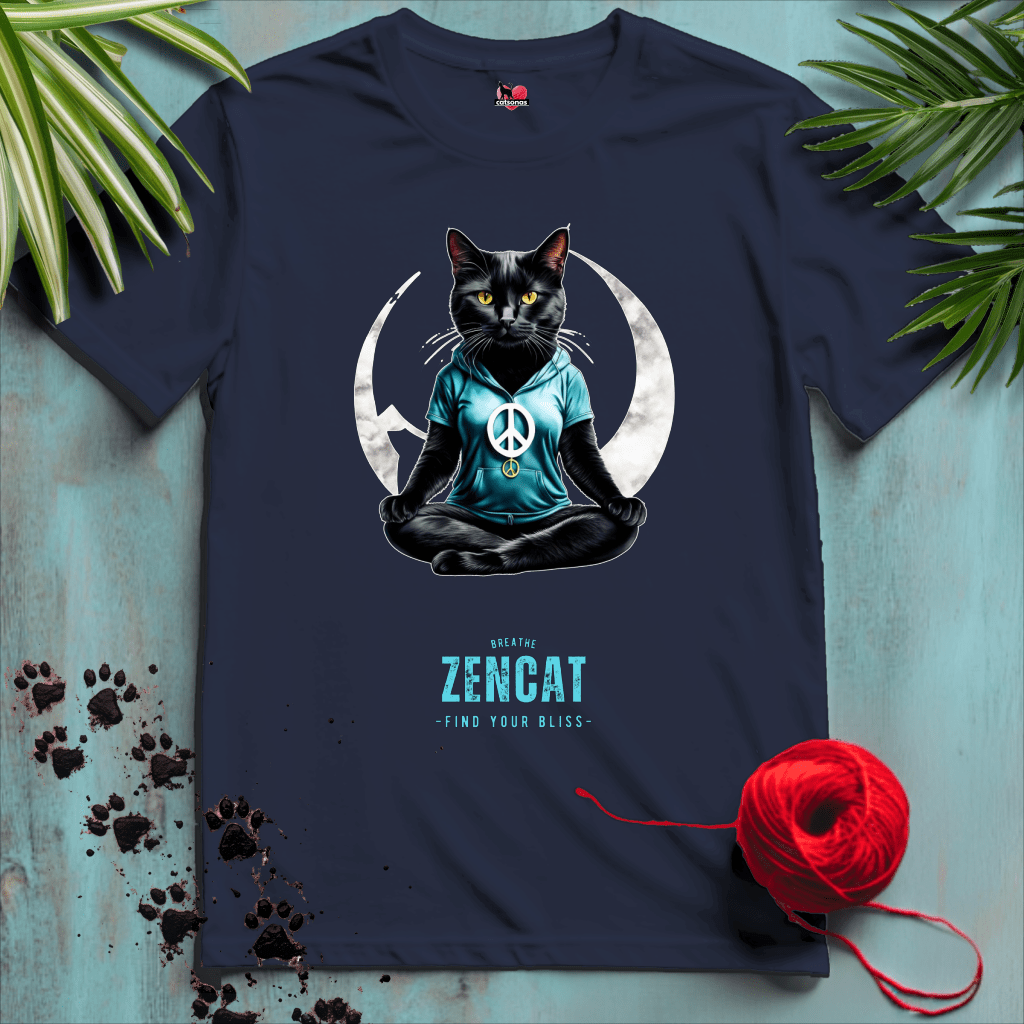 Printify T-Shirt Navy / XL ZEN-CAT ☮️ PEACE-YOGI | Lifestyle Cats Collection