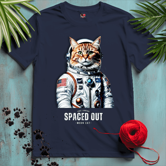 Printify T-Shirt Navy / XS ASTRO-CAT 🚀 SPACED-OUT | Funny Cats Collection