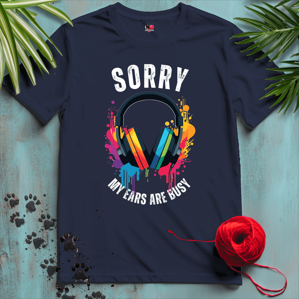 Printify T-Shirt Navy / XS HEADPHONES