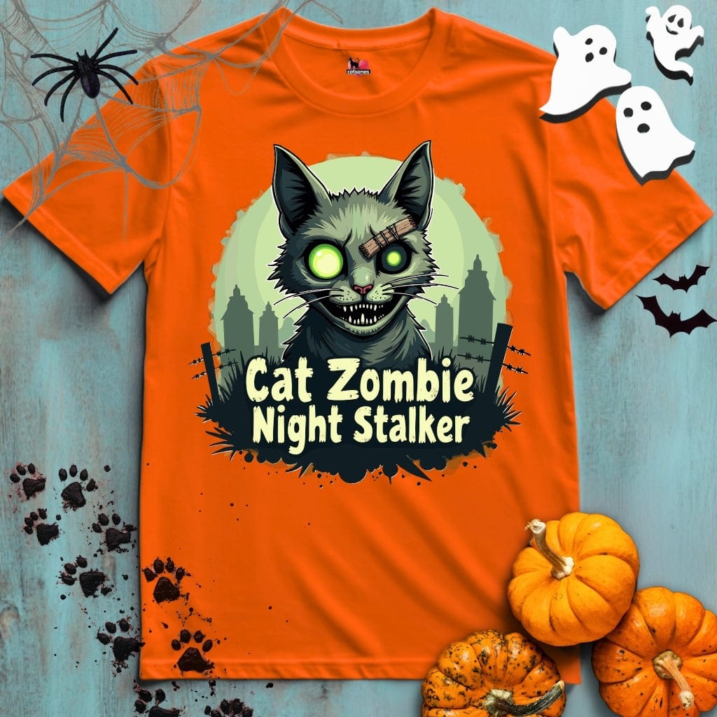 Printify T-Shirt Orange / S CAT ZOMBIE 👻 SPOOKY Season 🎃 HALLOWEEN Collection