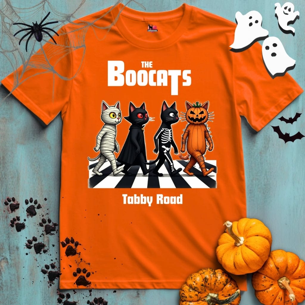 Printify T-Shirt Orange / XL The BOOCATS TABBY ROAD 👻 SPOOKY Season 🎃 HALLOWEEN Collection