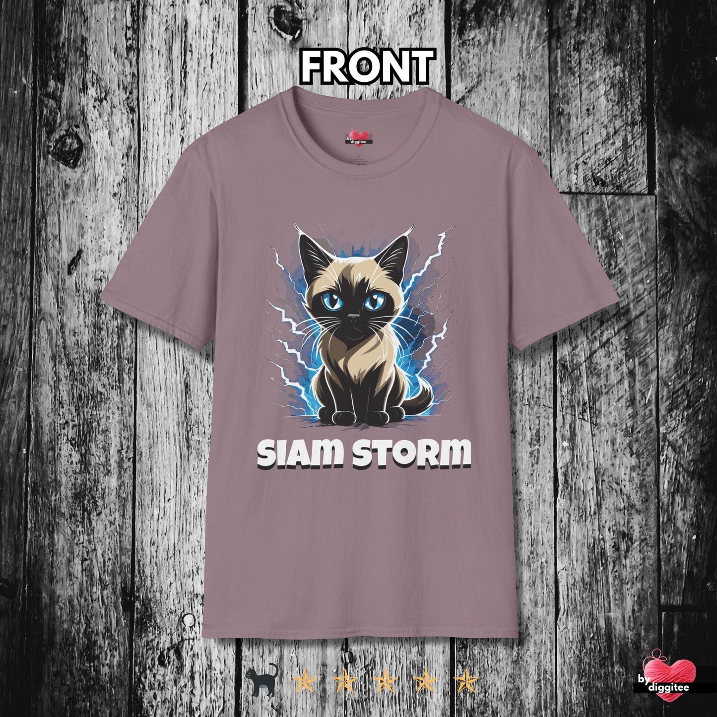 Printify T-Shirt Paragon / S Funny CATS 🐈‍⬛ SIAM STORM