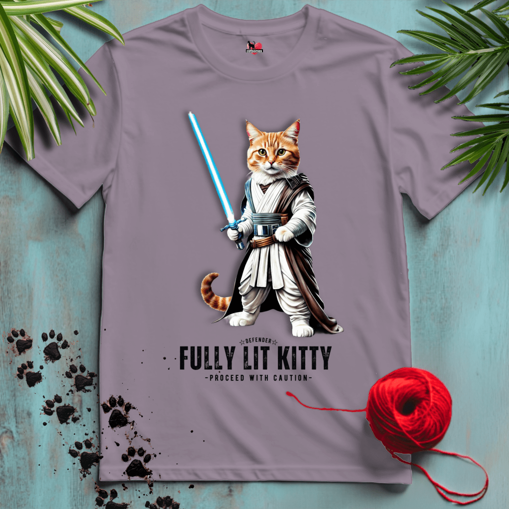 Printify T-Shirt Paragon / XL FULLY-LIT-KITTY ⭐️ STAR-PAWS | Sci-Fi Cats Collection