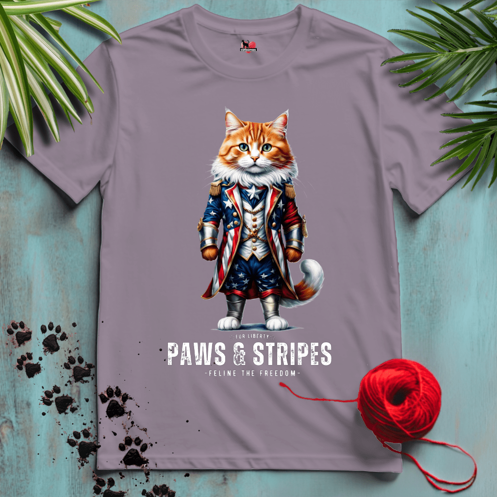 Printify T-Shirt Paragon / XL PAWS-AND-STRIPES 🇺🇸 PATRIOTIC-CAT | Patriotic Cats Collection