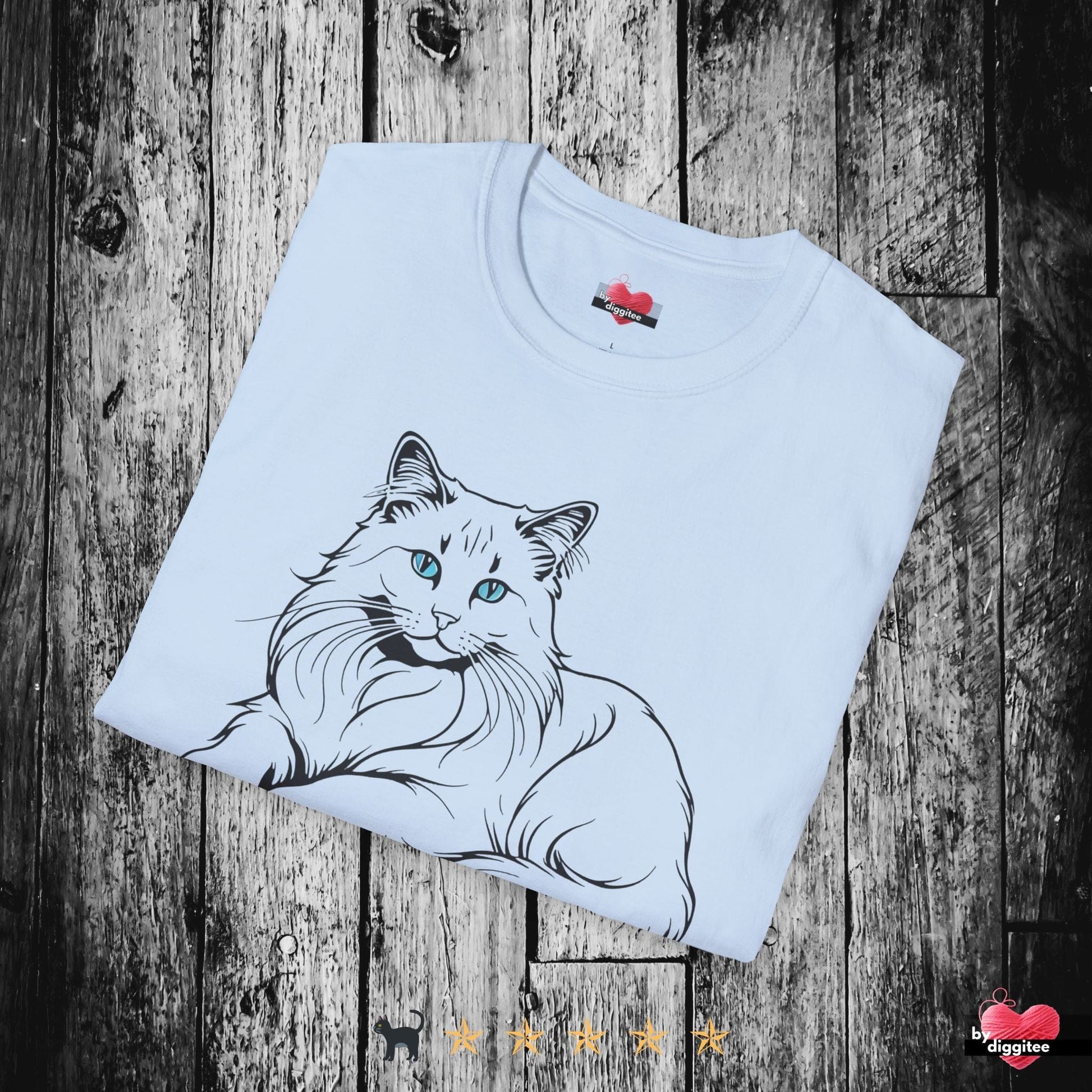 Printify T-Shirt 🐈‍⬛ Pretty CATS 🐈 Purrfect Pose