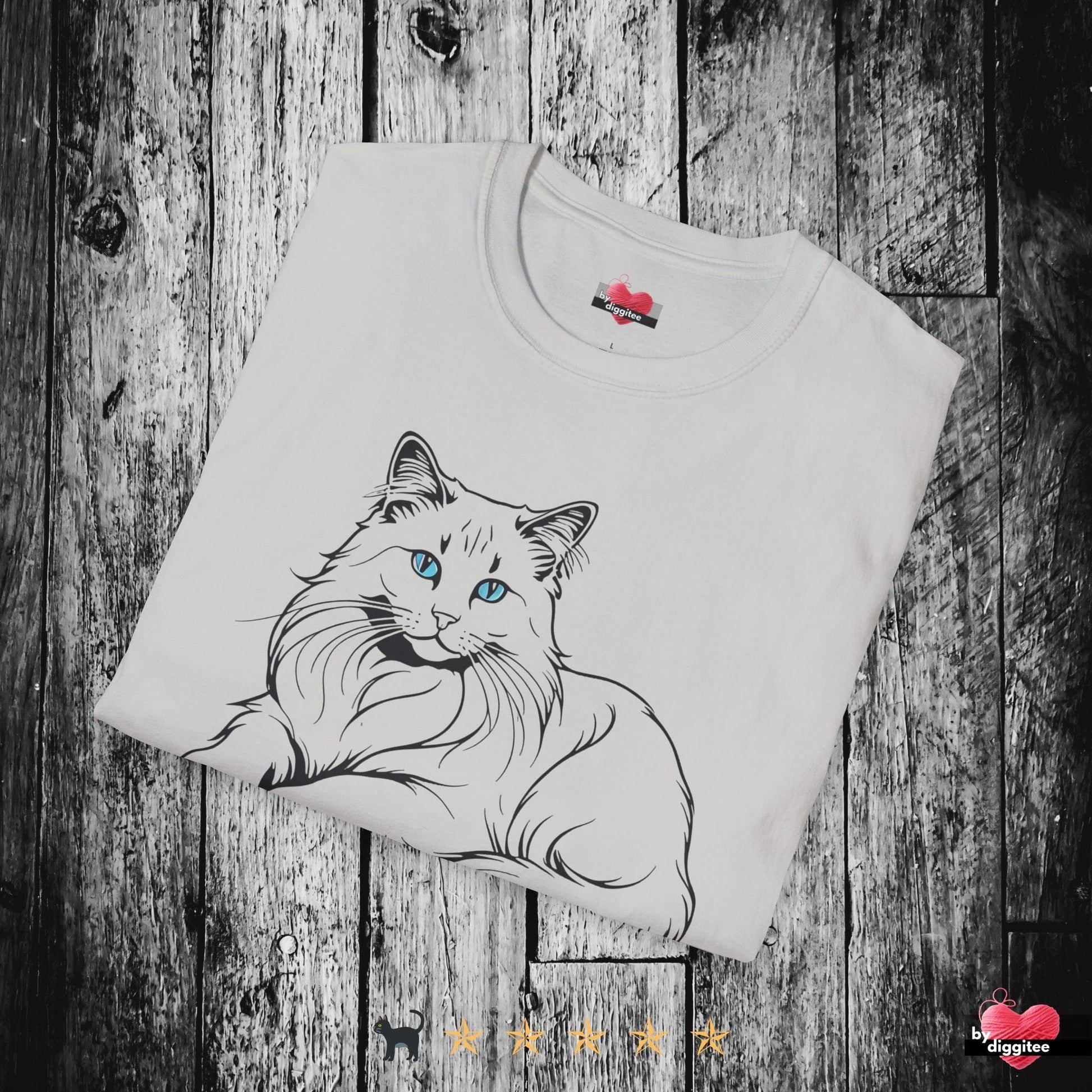 Printify T-Shirt 🐈‍⬛ Pretty CATS 🐈 Purrfect Pose