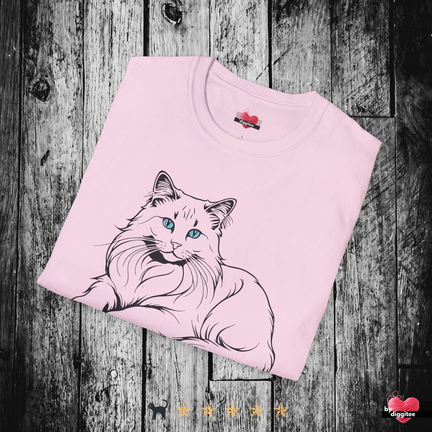 Printify T-Shirt 🐈‍⬛ Pretty CATS 🐈 Purrfect Pose