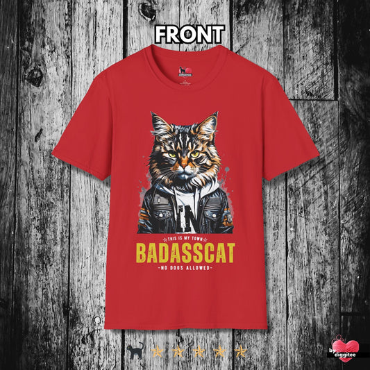 Printify T-Shirt Red / S BAD CATS 🐈‍⬛ BADASSCAT