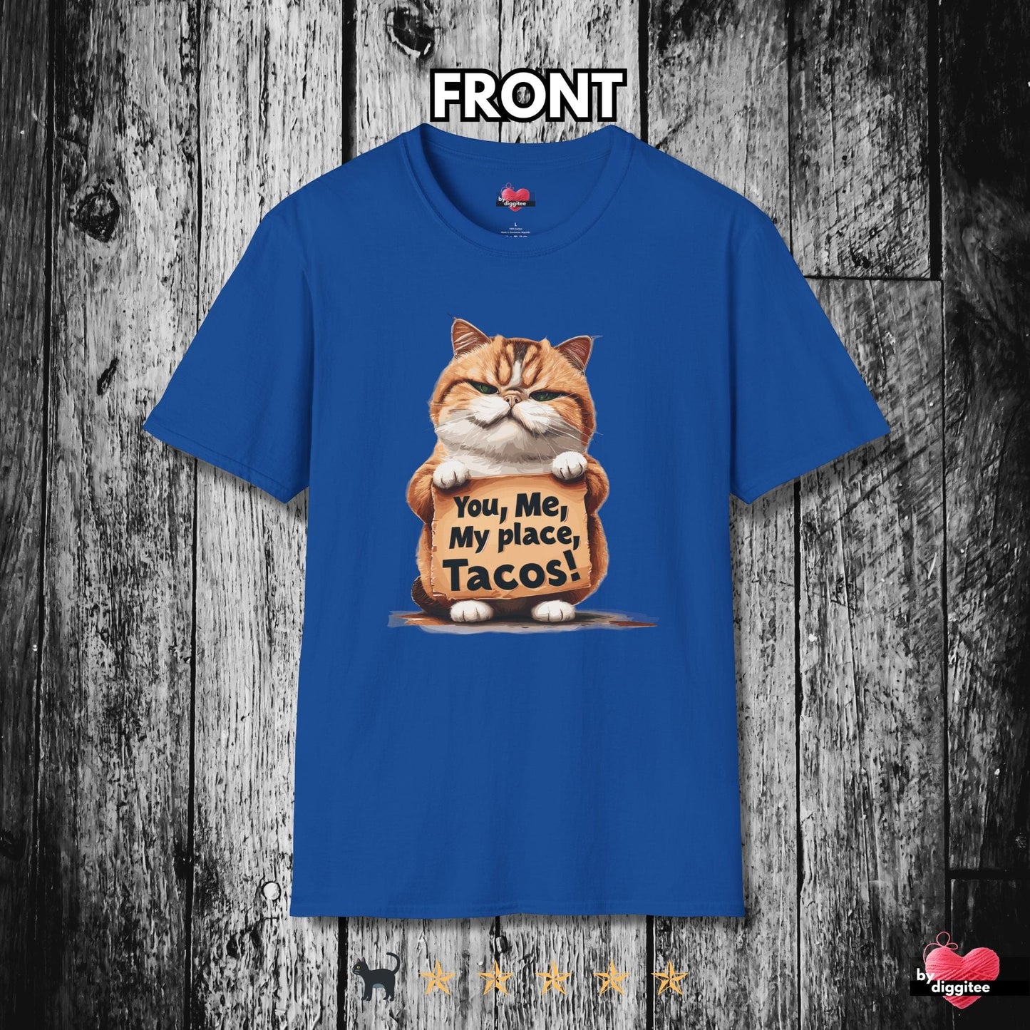 Printify T-Shirt Royal / XS Funny CATS 🐈‍⬛ TACO Tuesday