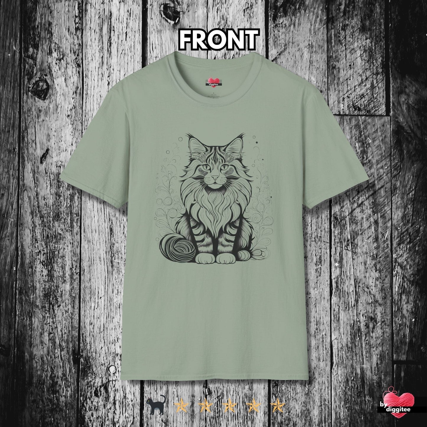 Printify T-Shirt Sage / S The Maine CATS 🐈 Artistic