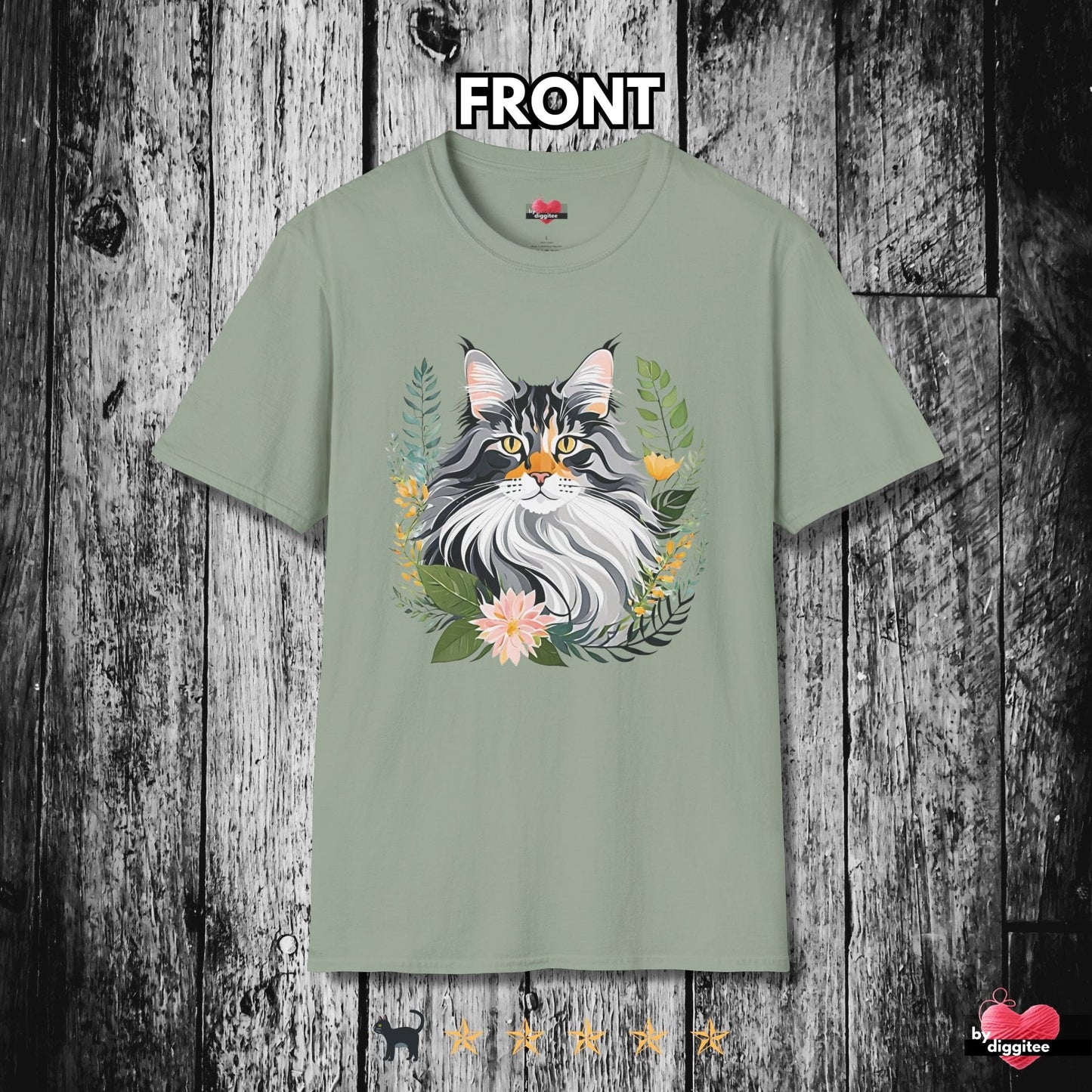 Printify T-Shirt Sage / S The Maine CATS 🐈 Botanical