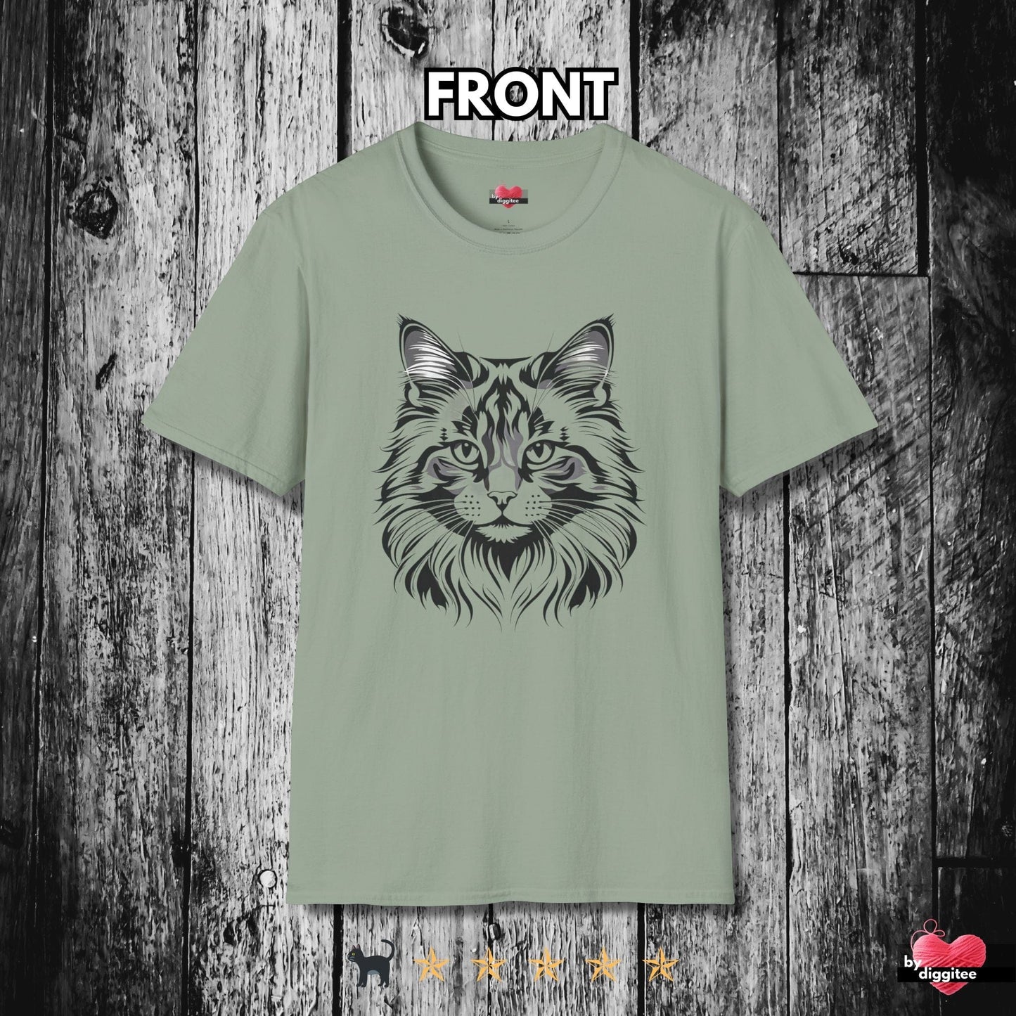 Printify T-Shirt Sage / S The Mainee Cats 🐈 Just Plain Purdy