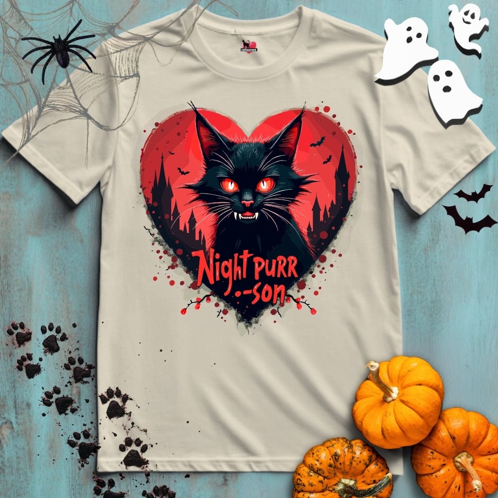 Printify T-Shirt Sand / S NIGHT PURR-SON 👻 SPOOKY Season 🎃 HALLOWEEN Collection