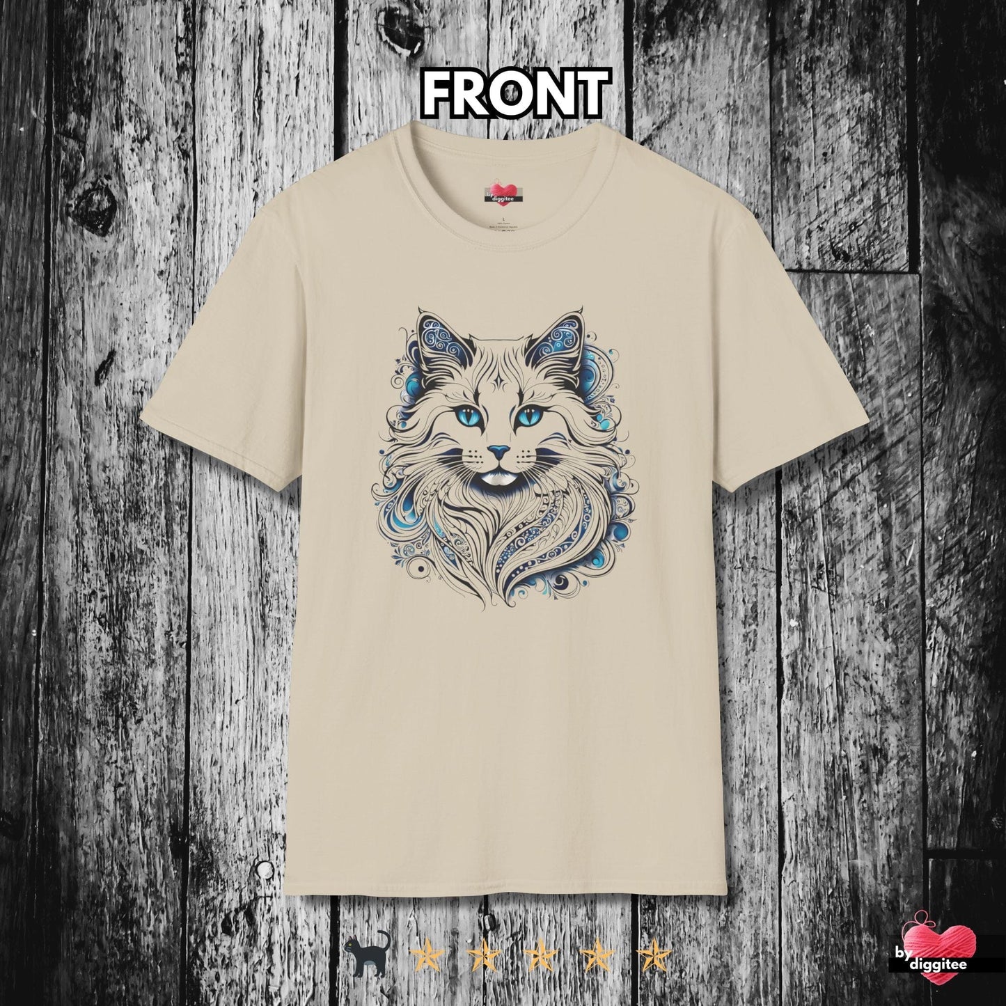 Printify T-Shirt Sand / S 🐈‍⬛ Pretty CATS 🐈 Fluffy