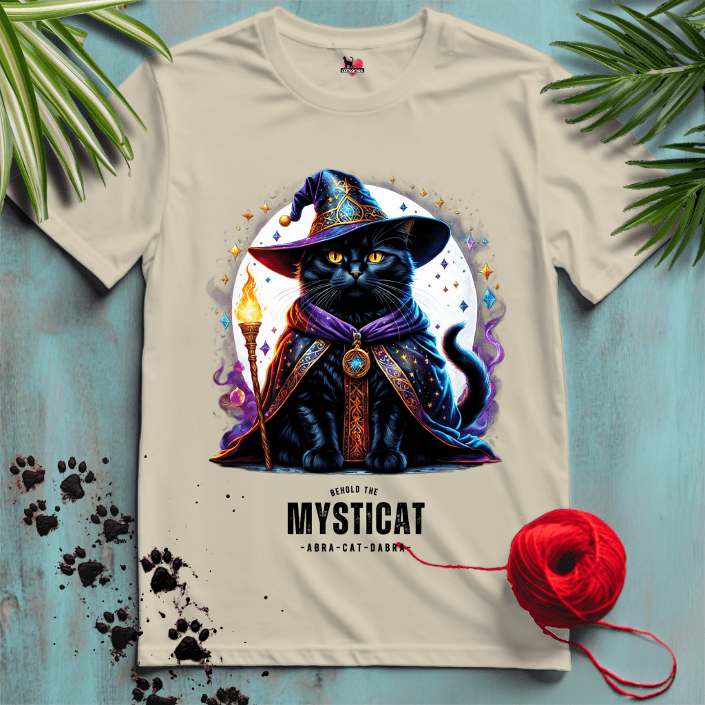 Printify T-Shirt Sand / XL A-MYSTIC-CAT 🧙 MAGICAL-TAILS | Fantasy Cats Collection