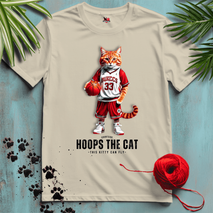 Printify T-Shirt Sand / XL HOOPS-THE-CAT 🏀 BASKETBALL | Sporty Cats Collection