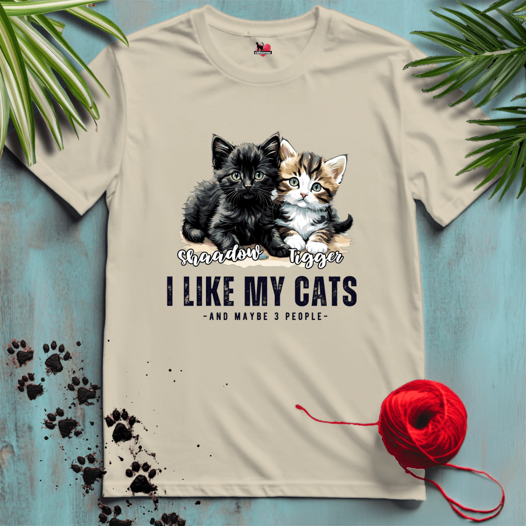 Printify T-Shirt Sand / XL I-LIKE-MY-CATS 😻✚ 3 PEOPLE | Lifestyle Cats Collection