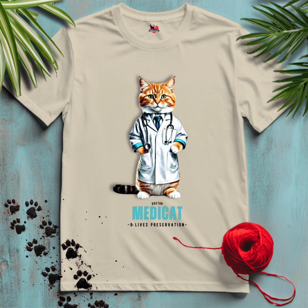 Printify T-Shirt Sand / XL MEDIC-CAT 🚑 NEW-Colors | Healthcare Cats Collection