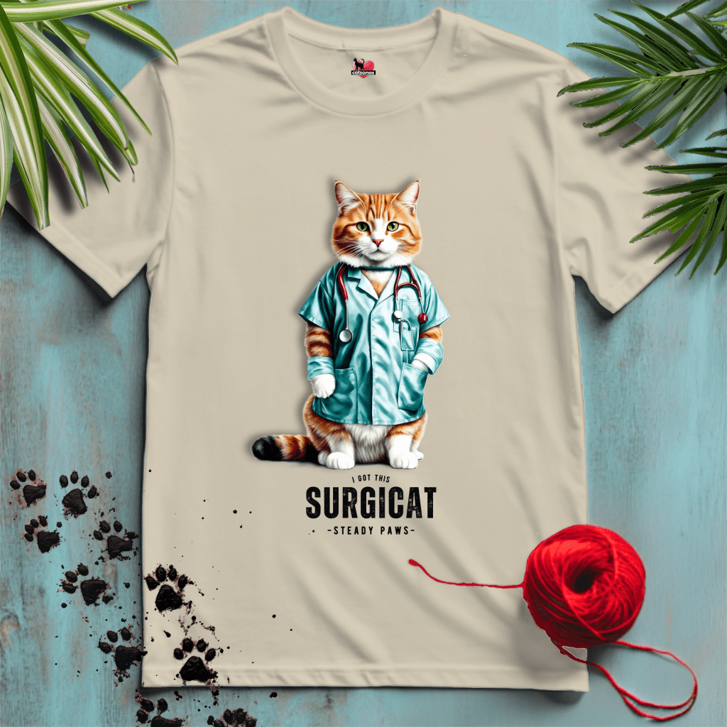 Printify T-Shirt Sand / XL SURGICAT 🩺 DOCTOR-SURGEON | Healthcare Cats Collection