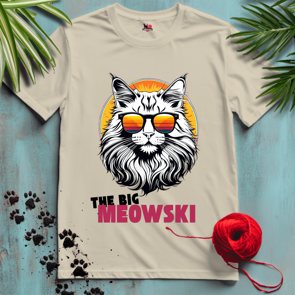 Printify T-Shirt Sand / XL THE-BIG-MEOWSKI 😎 COOL-CHILL-VIBES | Lifestyle Cats Collection