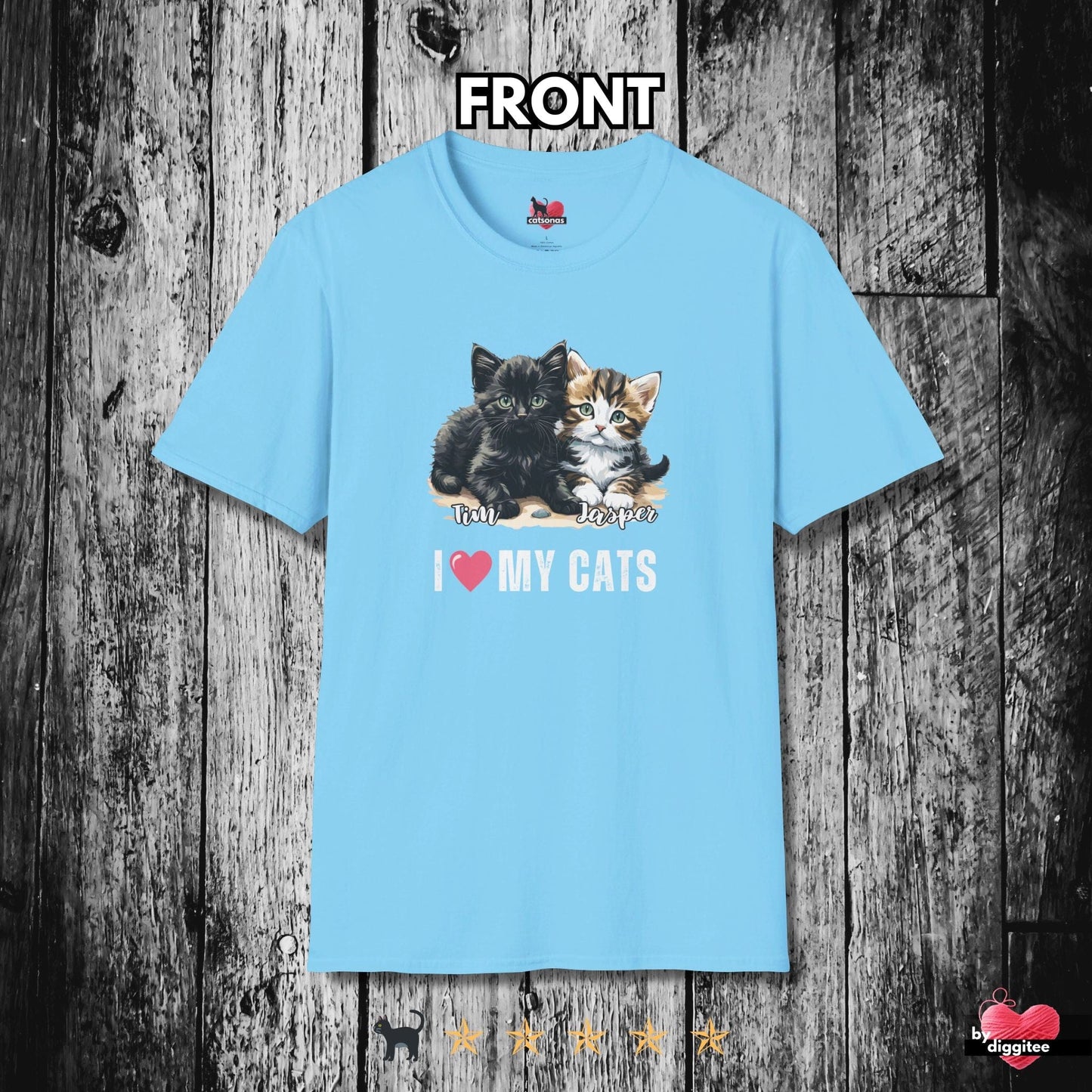 Printify T-Shirt Sky / S CUSTOM Cats 🩷 I LOVE my Cats