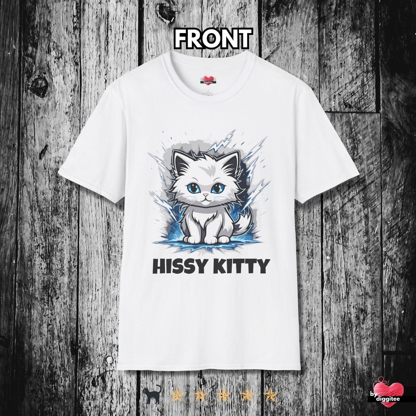 Printify T-Shirt White / L Funny CATS 🐈‍⬛ HISSY KITTY