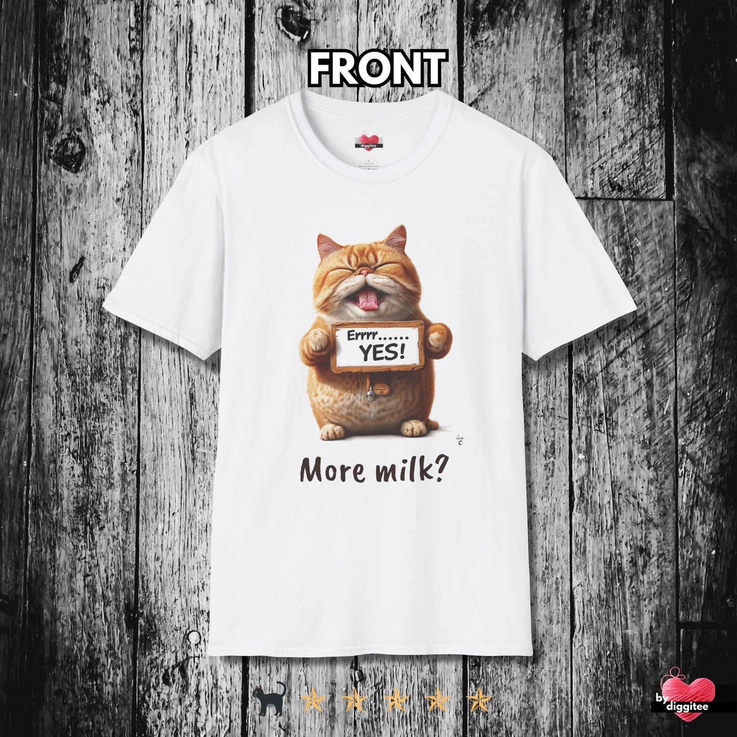 Printify T-Shirt White / L Funny CATS 🐈‍⬛ More MILK?