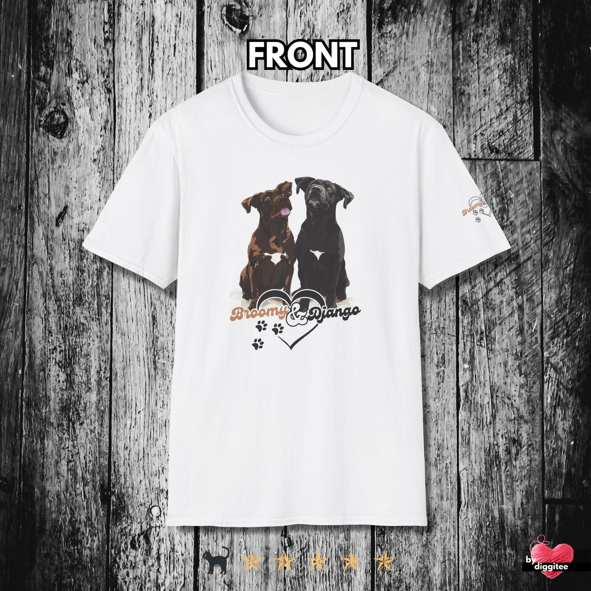 Printify T-Shirt White / S Broomy & Django | Best Dogs Ever