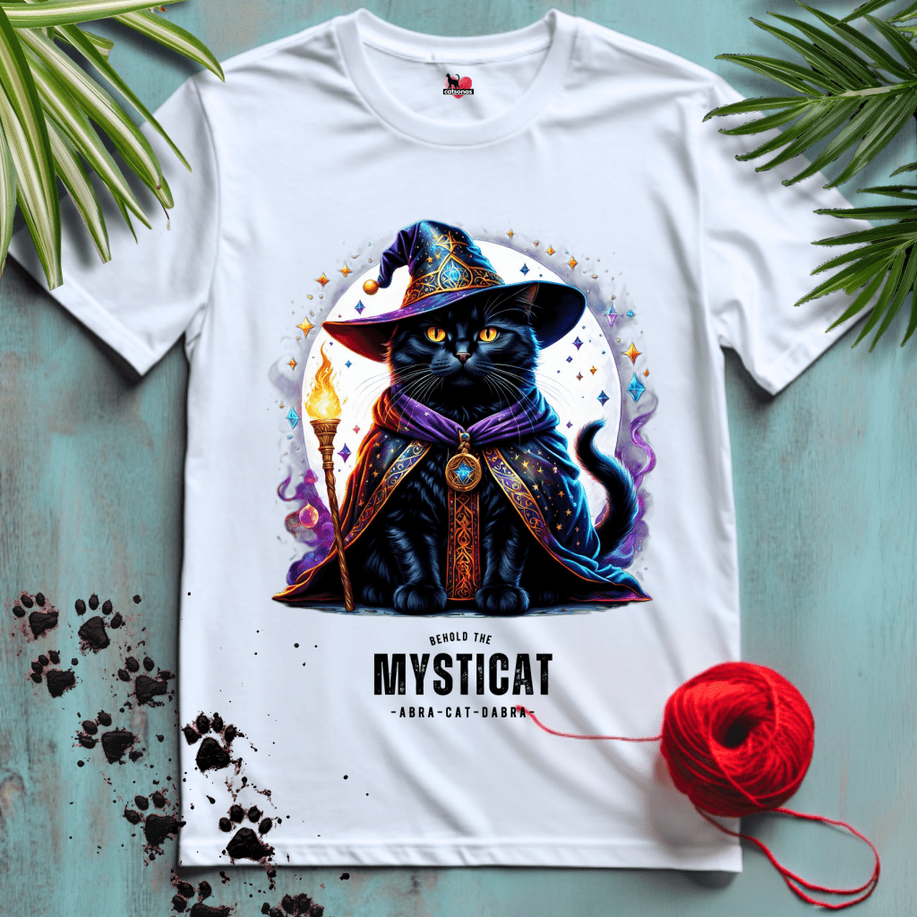 Printify T-Shirt White / XL A-MYSTIC-CAT 🧙 MAGICAL-TAILS | Fantasy Cats Collection