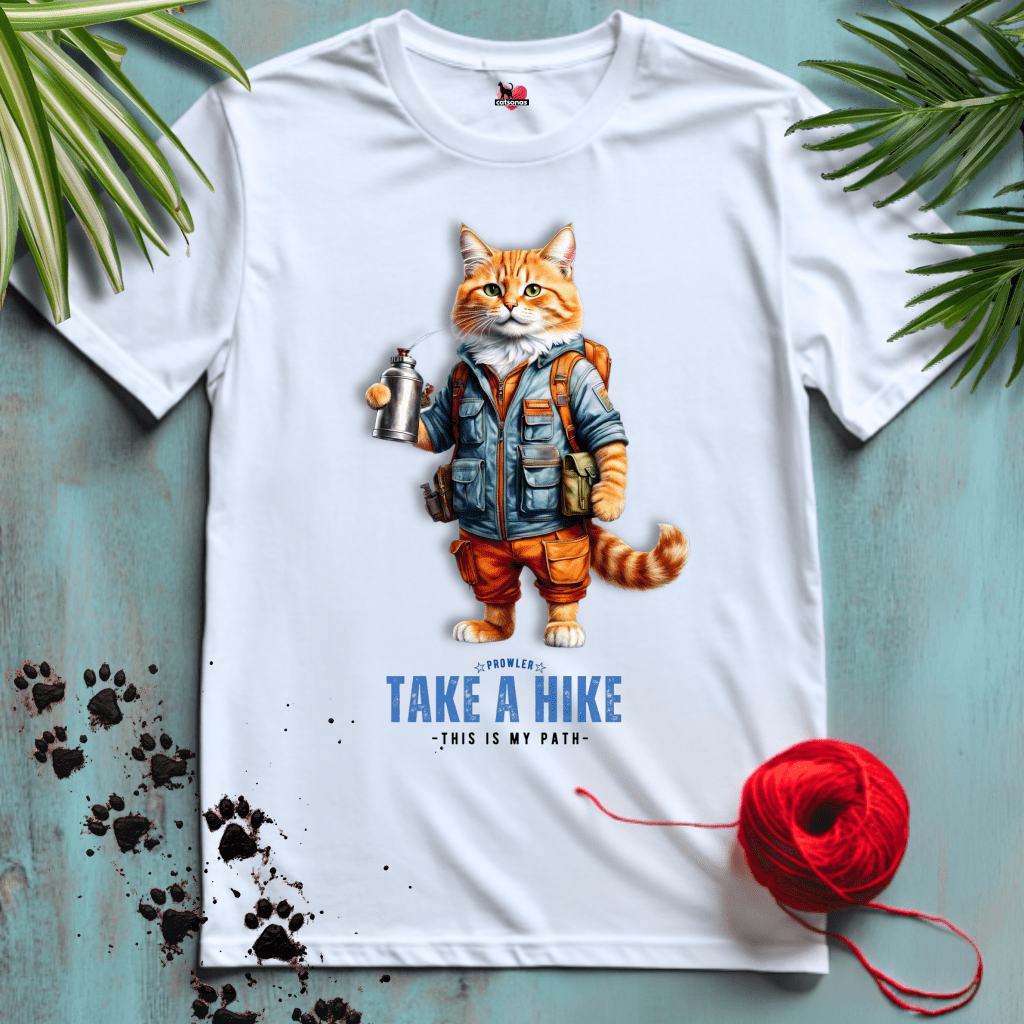 Printify T-Shirt White / XL HIKER-CAT.🏕️ NATURE TRAILS | Adventure Cats Collection