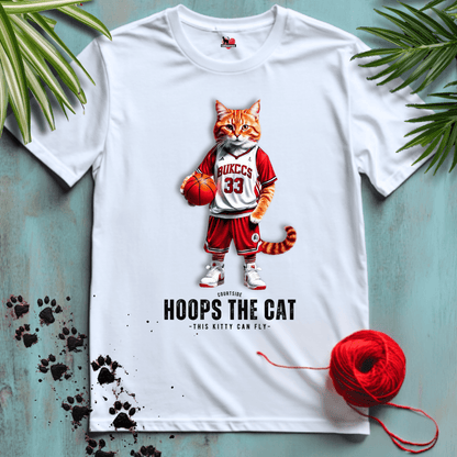 Printify T-Shirt White / XL HOOPS-THE-CAT 🏀 BASKETBALL | Sporty Cats Collection