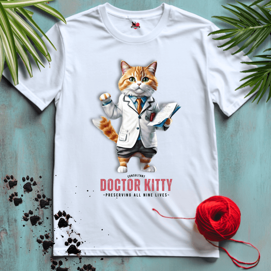 Printify T-Shirt White / XL KITTY-DOCTOR 🩺 PHYSICIAN | Healthcare Cats Collection