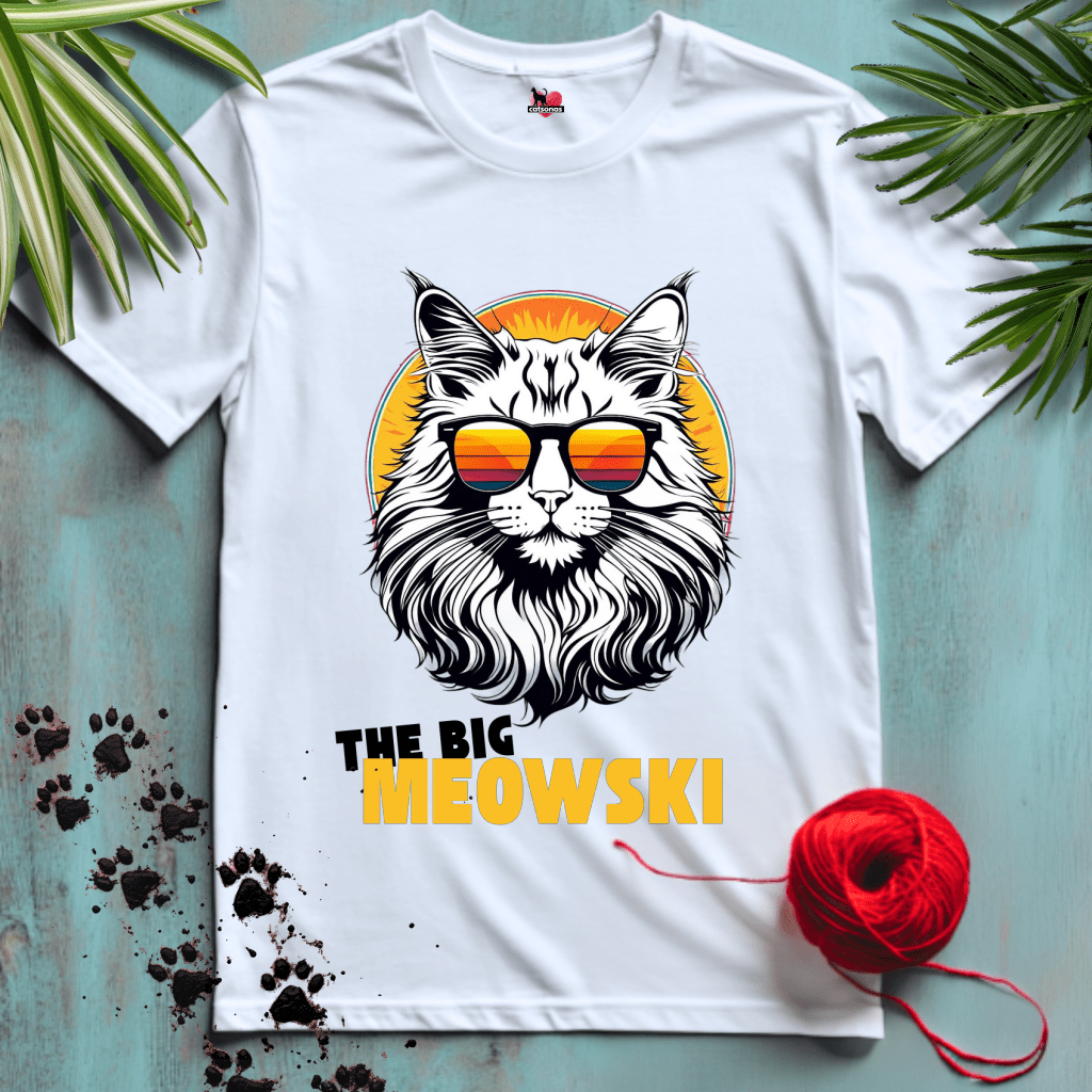 Printify T-Shirt White / XL THE-BIG-MEOWSKI-2 😎 COOL-CHILL-VIBES | Lifestyle Cats Collection