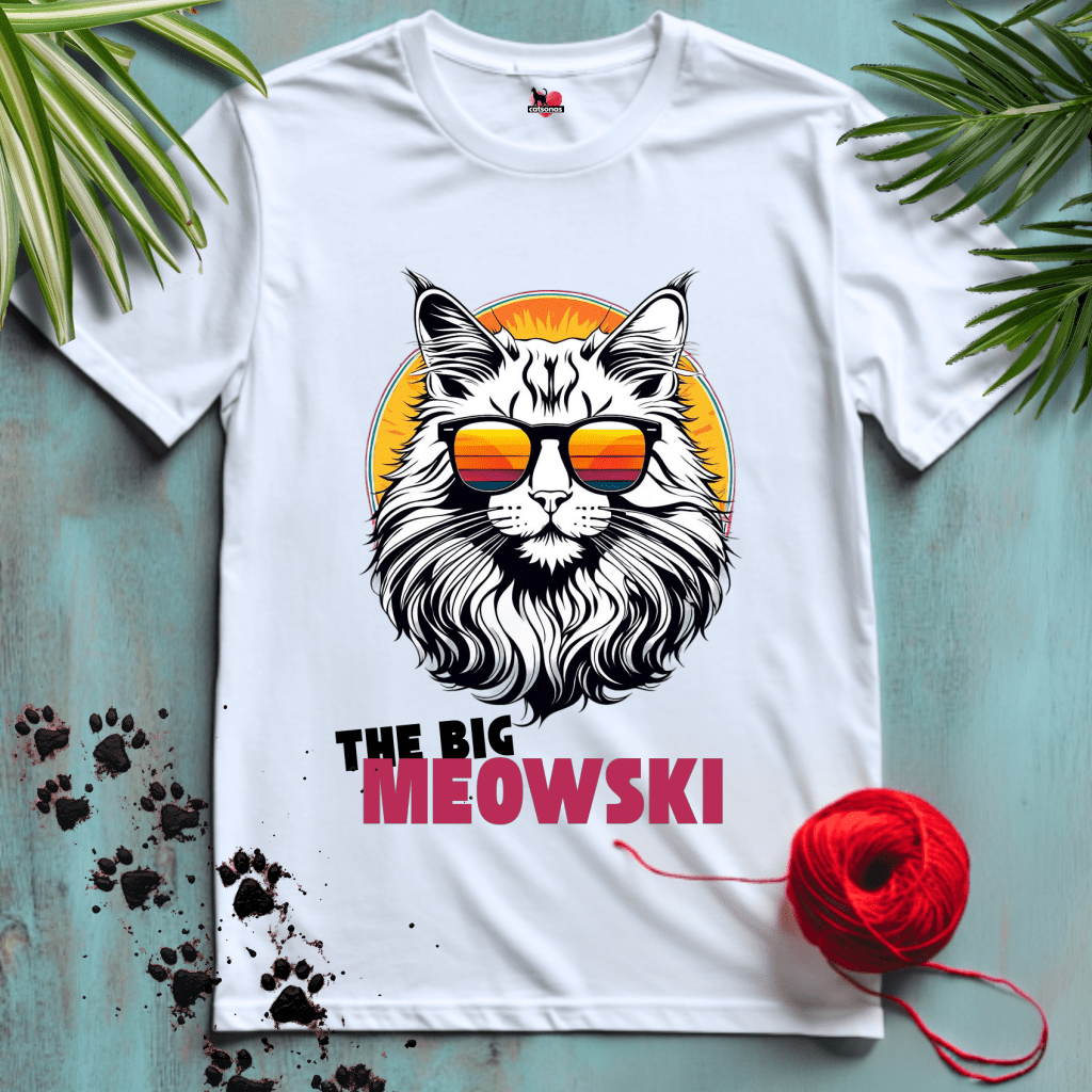 Printify T-Shirt White / XL THE-BIG-MEOWSKI 😎 COOL-CHILL-VIBES | Lifestyle Cats Collection