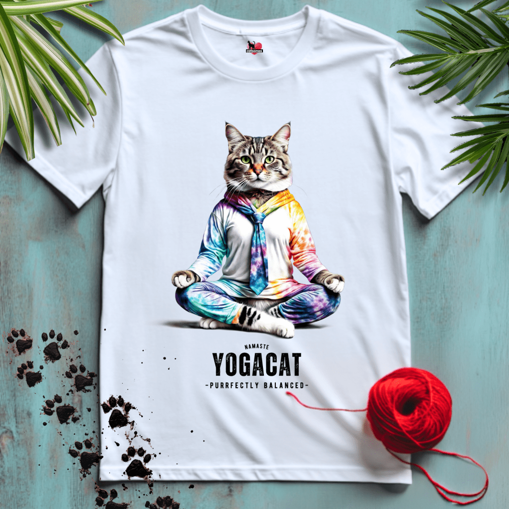 Printify T-Shirt White / XL YOGA-CAT ☮️ NAMASTE | Lifestyle Cats Collection