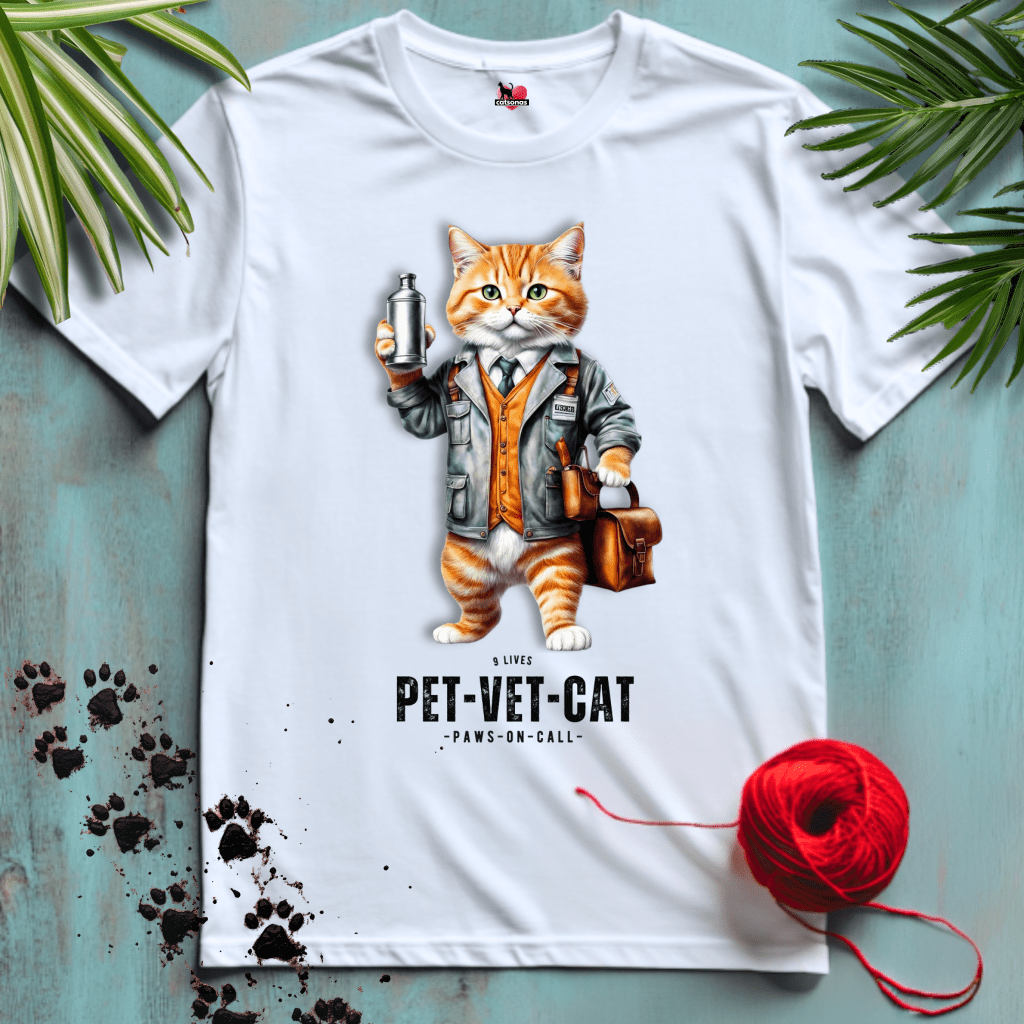 Printify T-Shirt White / XS PET-VET-CAT 💼 ANIMAL-DOCTOR | Healthcare Cats Collection