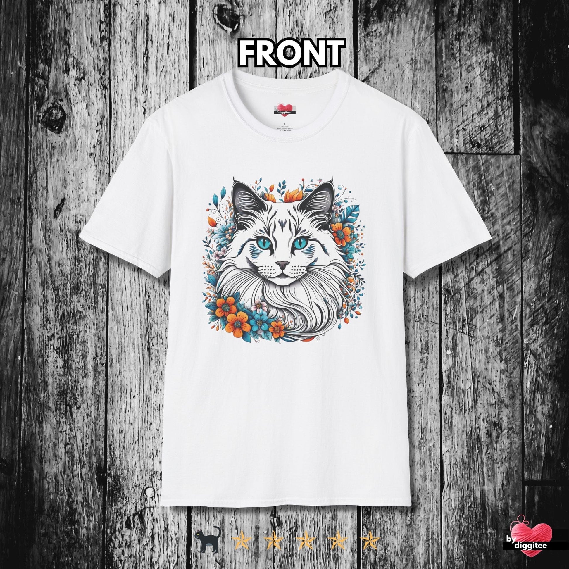 Printify T-Shirt White / XS 🐈‍⬛ Pretty CATS  🐈  Maine Kitty