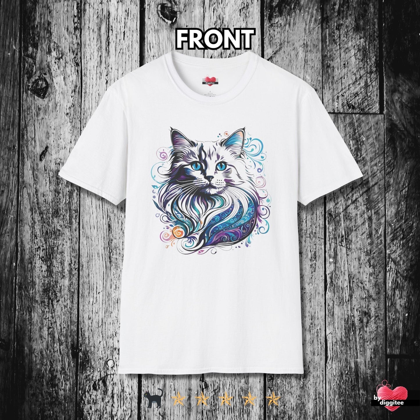 Printify T-Shirt White / XS 🐈‍⬛ Pretty CATS 🐈 Purdy