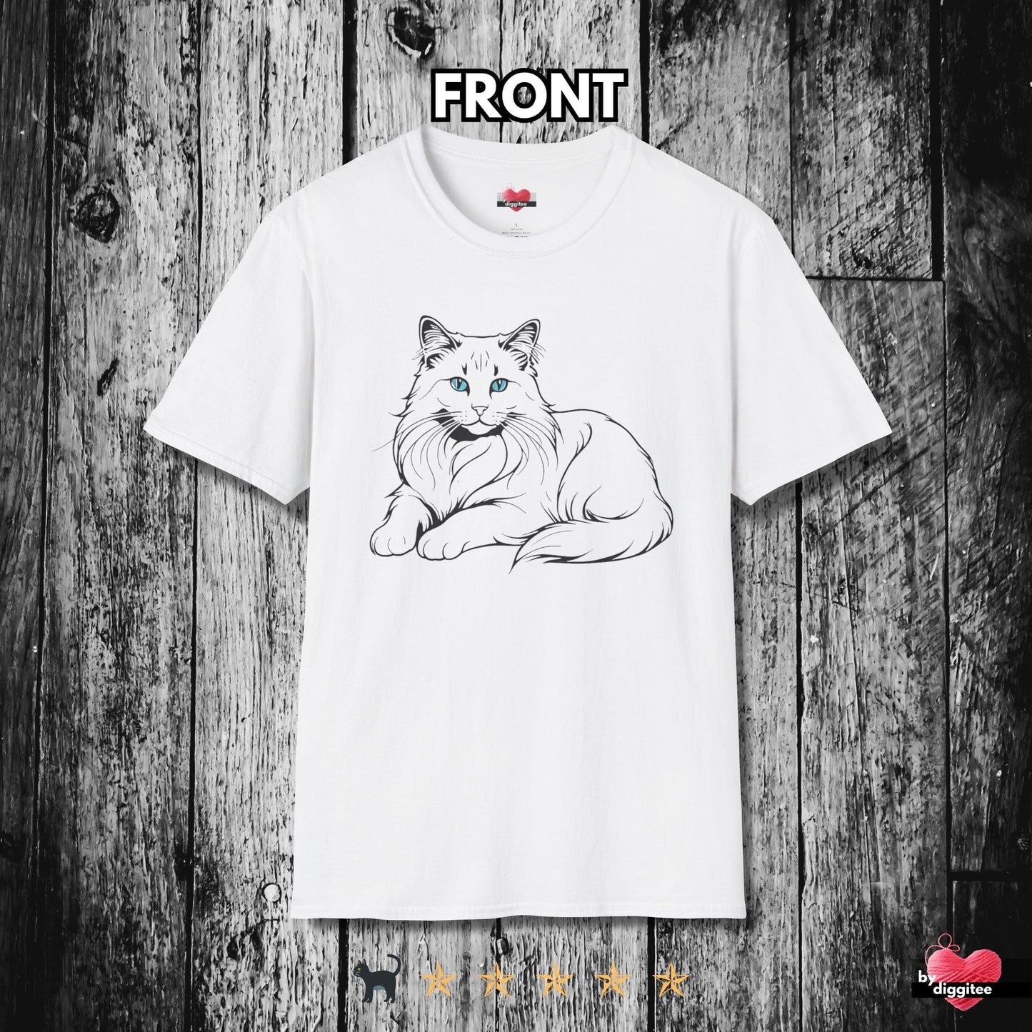 Printify T-Shirt White / XS 🐈‍⬛ Pretty CATS 🐈 Purrfect Pose