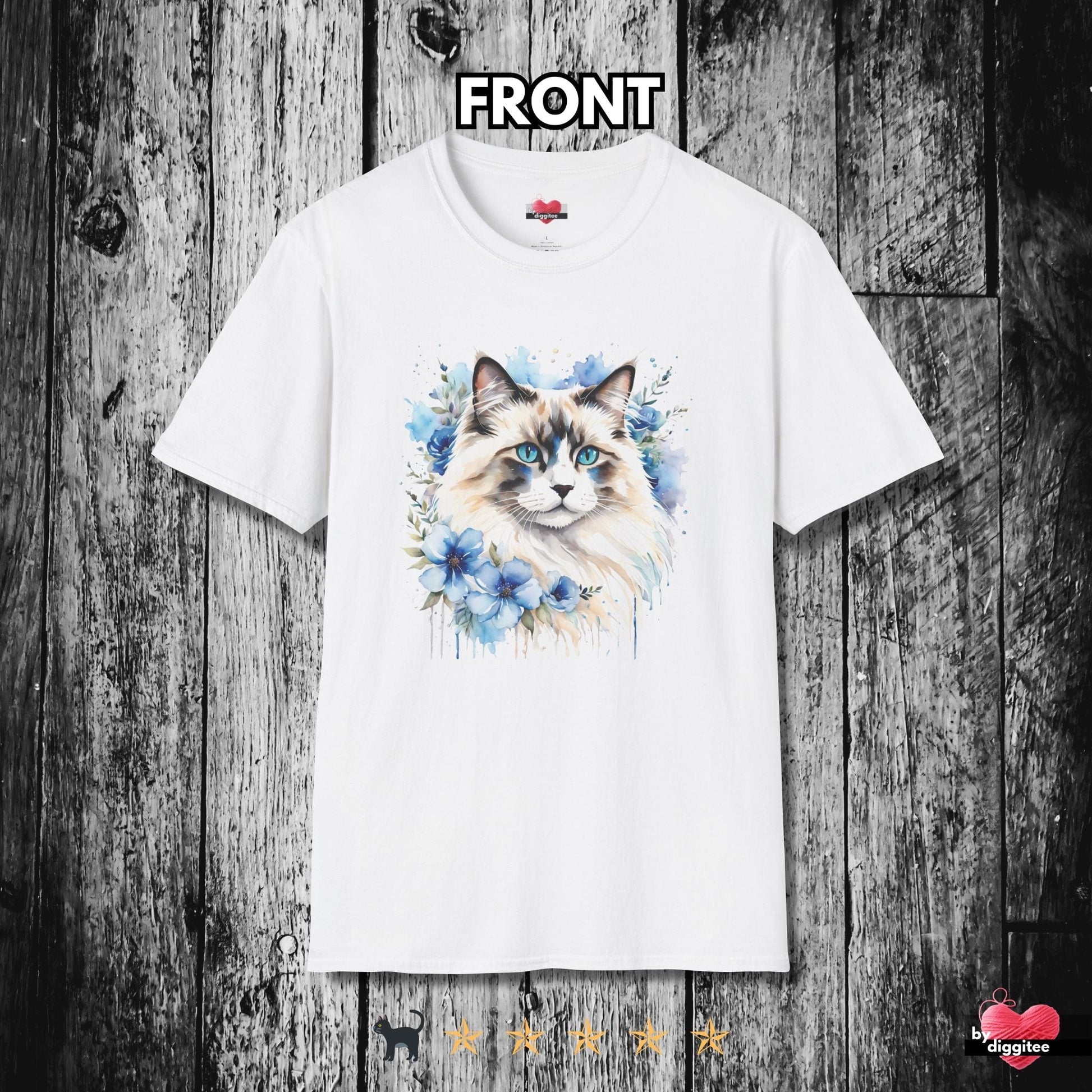 Printify T-Shirt White / XS 🐈‍⬛ Pretty CATS  🐈  Water Color