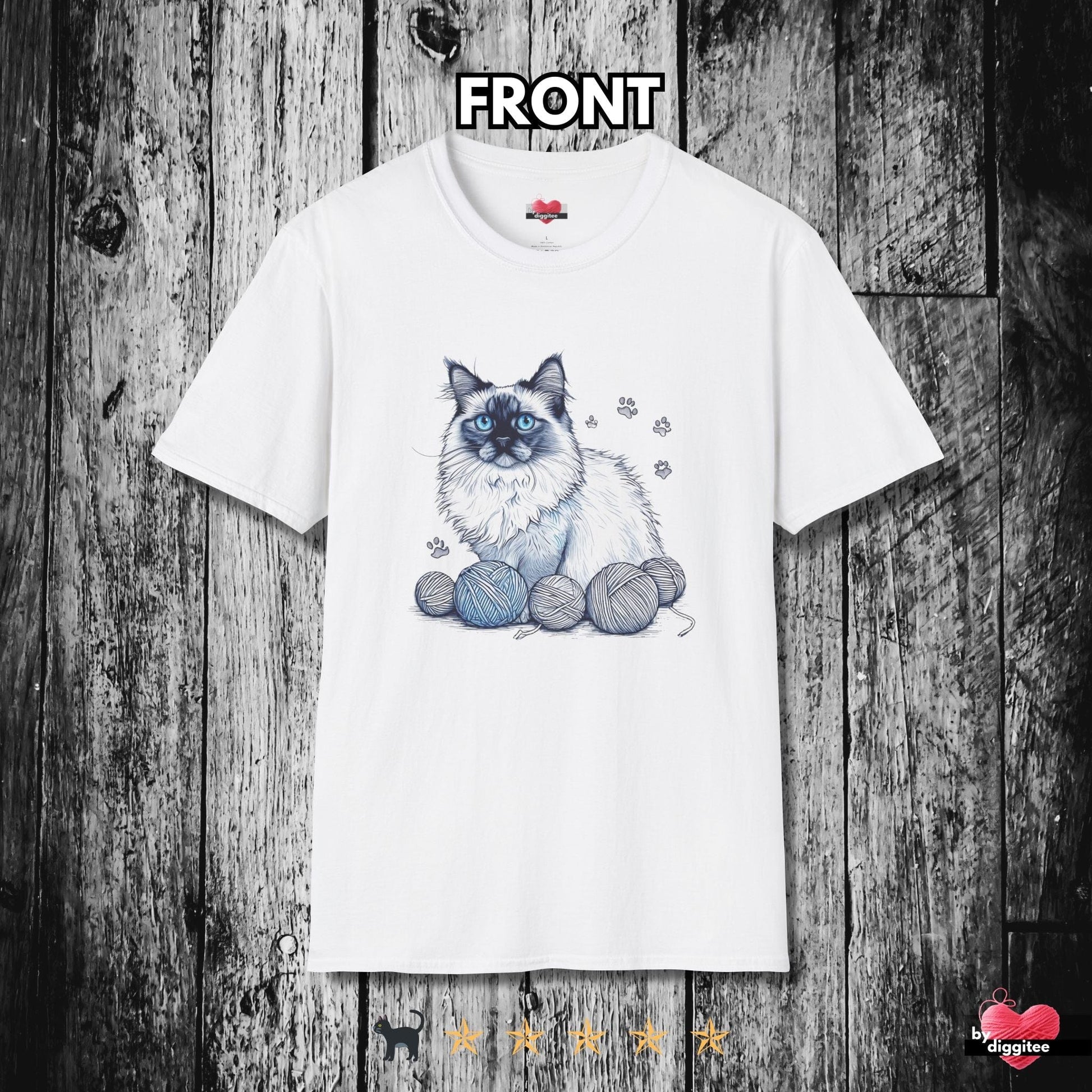 Printify T-Shirt White / XS 🐈‍⬛ Pretty CATS 🐈 Yarns