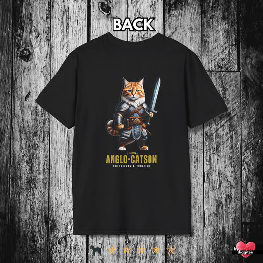 Printify T-Shirts Black / XS ANGLO CATSON II 💪 BACK Print